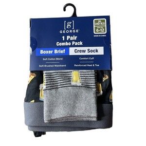 MENS Boxer Briefs‎ Crew Socks George Size XL 40-42 Pizza And Beer